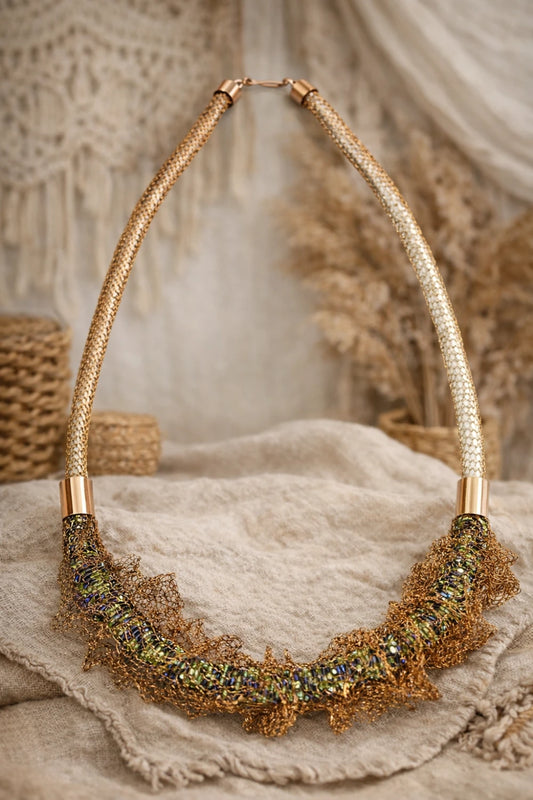 Joyas Triaura Collar de Cobre Tejido Andrea