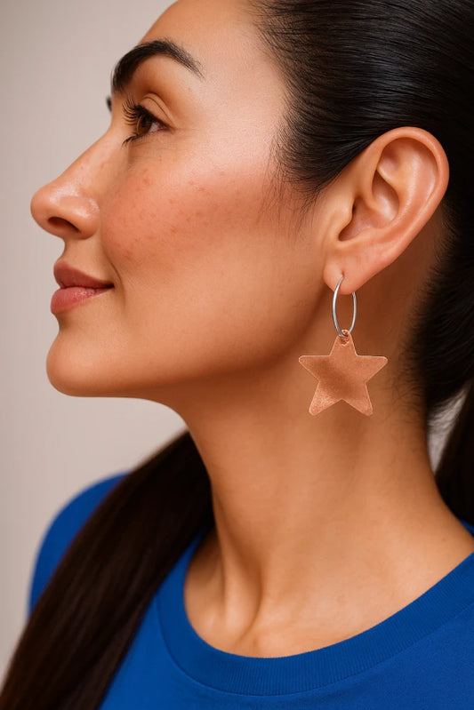 Aros de Plata 925 Argollas Estrella Yanet