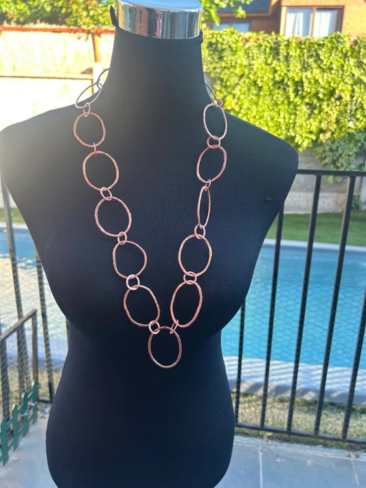 Collar de Cobre Maxi Argollas Rústico