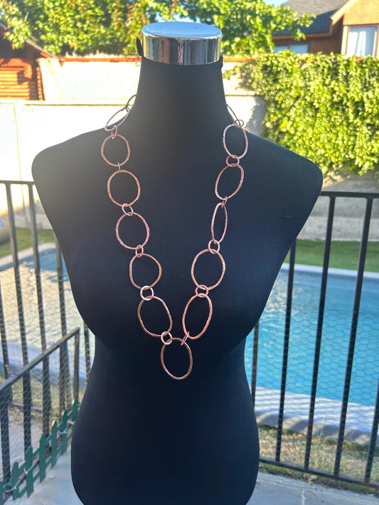 Collar de Cobre Maxi Argollas Rústico