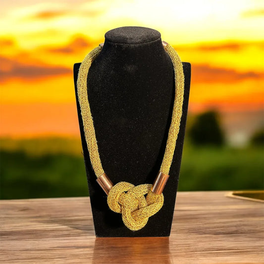 Collar de Cobre Tejido Vicente Amarillo Triaura