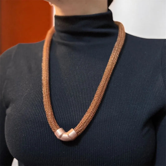 Collar de Cobre Tejido Simona Triaura