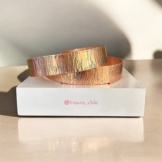 Pulseras de Cobre Leocadia Texturada A Triaura