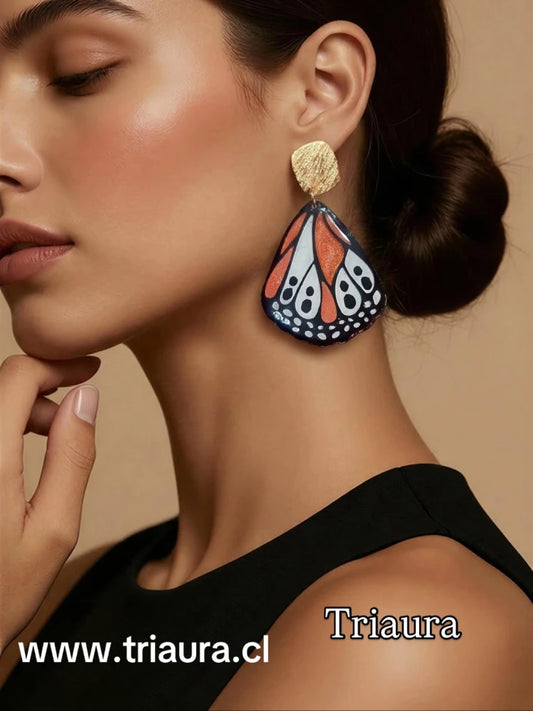 Joyas - Aros de Resina Mariposa Isabella