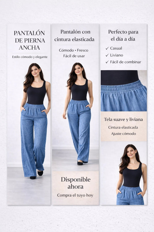 Vestuario Triaura  Pantalon Palazzo Tela Tipo jeans