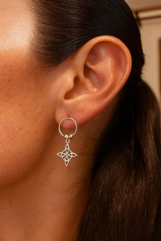 Aros de Plata 925 Nudo de Brujas C