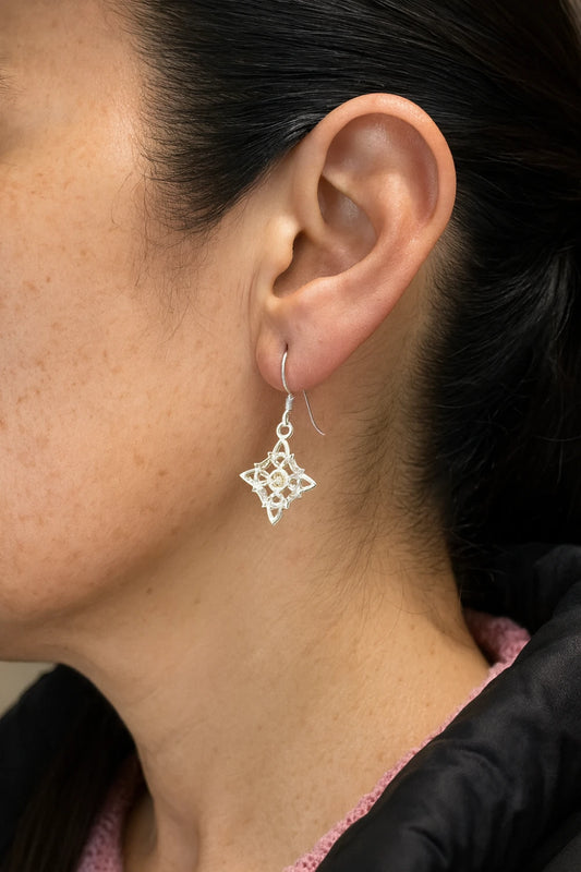 Aros de Plata 925 Nudo de Brujas A