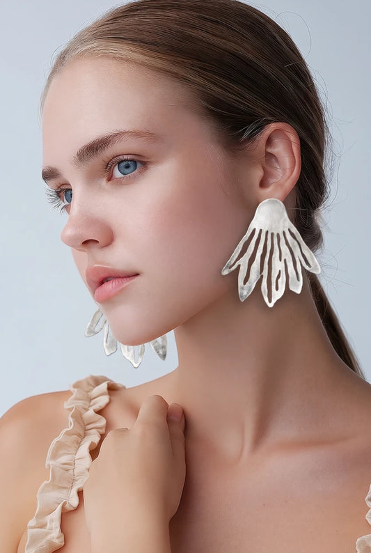 Joyas Triaura - Aros de Alpaca Hoja