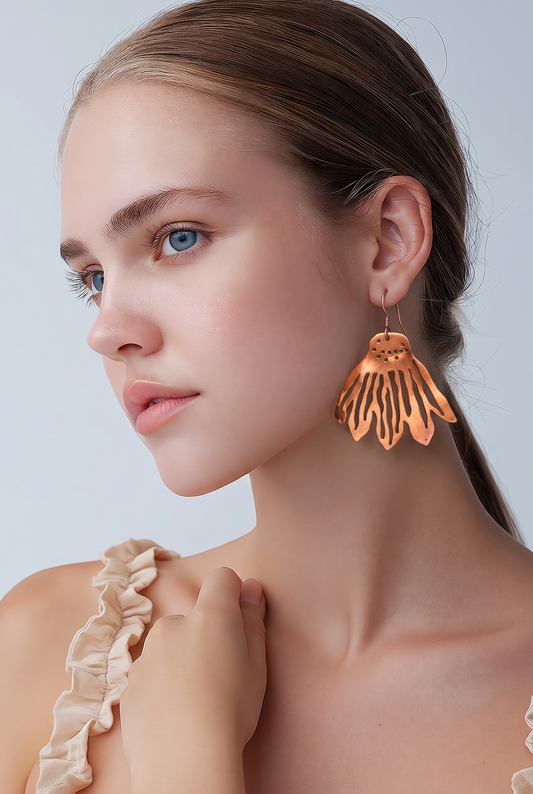 Joyas Triaura - Aros de Cobre Hoja