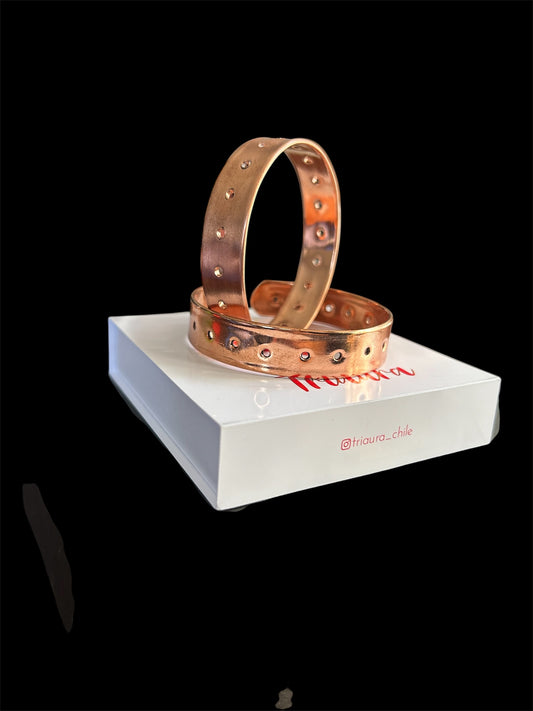 Pulseras de Cobre Leocadia Texturada B Triaura